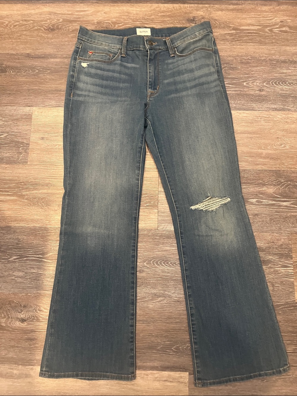 Hudson Natalie Jeans Women's Medium Blue Distressed Flare Jeans